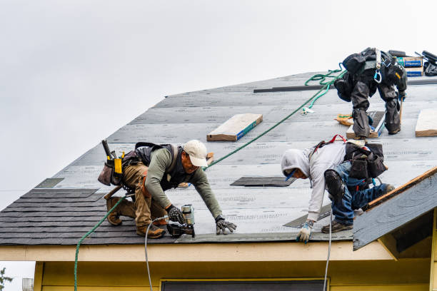 Professional Gutter Installation technician working in Holbrook, PA